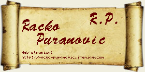 Racko Puranović vizit kartica